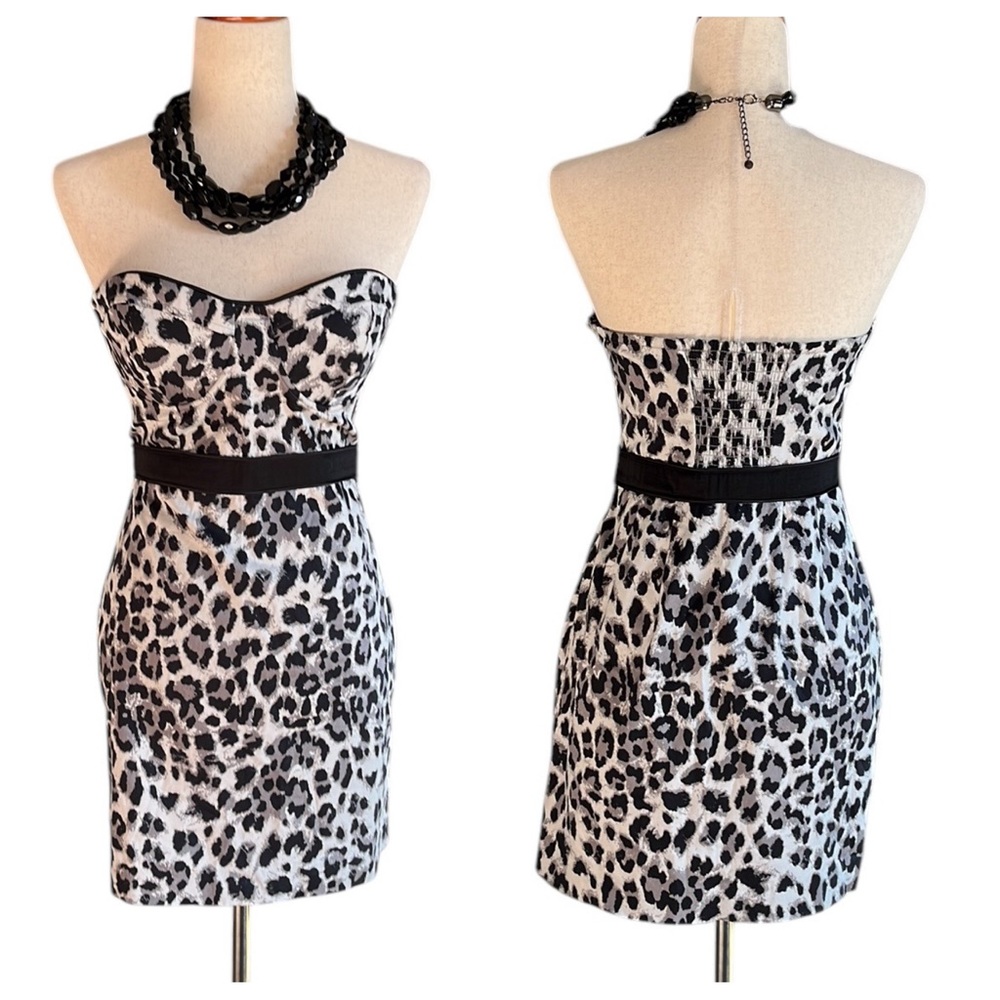 Guess Strapless Animal Print Dress